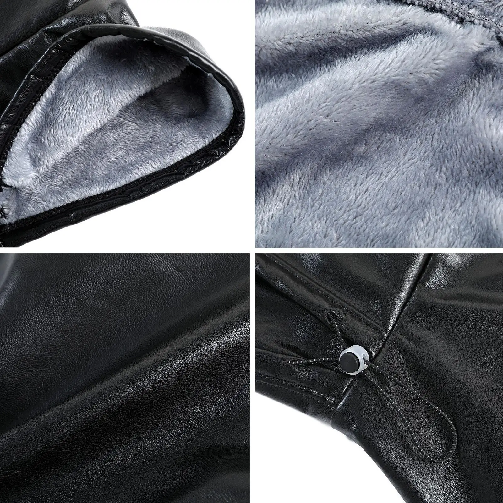 겨울용 얼굴 가리개 PU 열 방수 모자 남성용 겨울 풀페이스 커버 야외 오토바이 타기 하이킹 러닝용