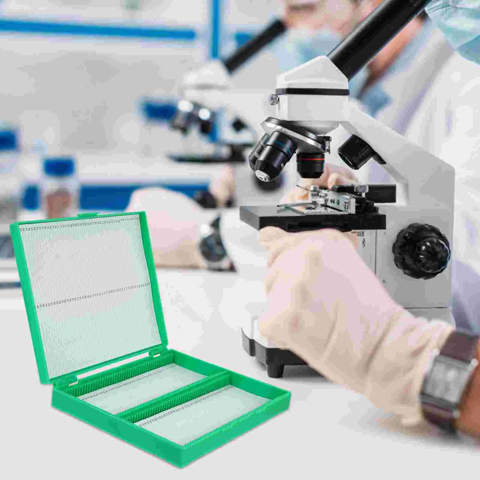 

Plastic Slide Storage Box Multi Slots Microscope Slide Box for Labs School