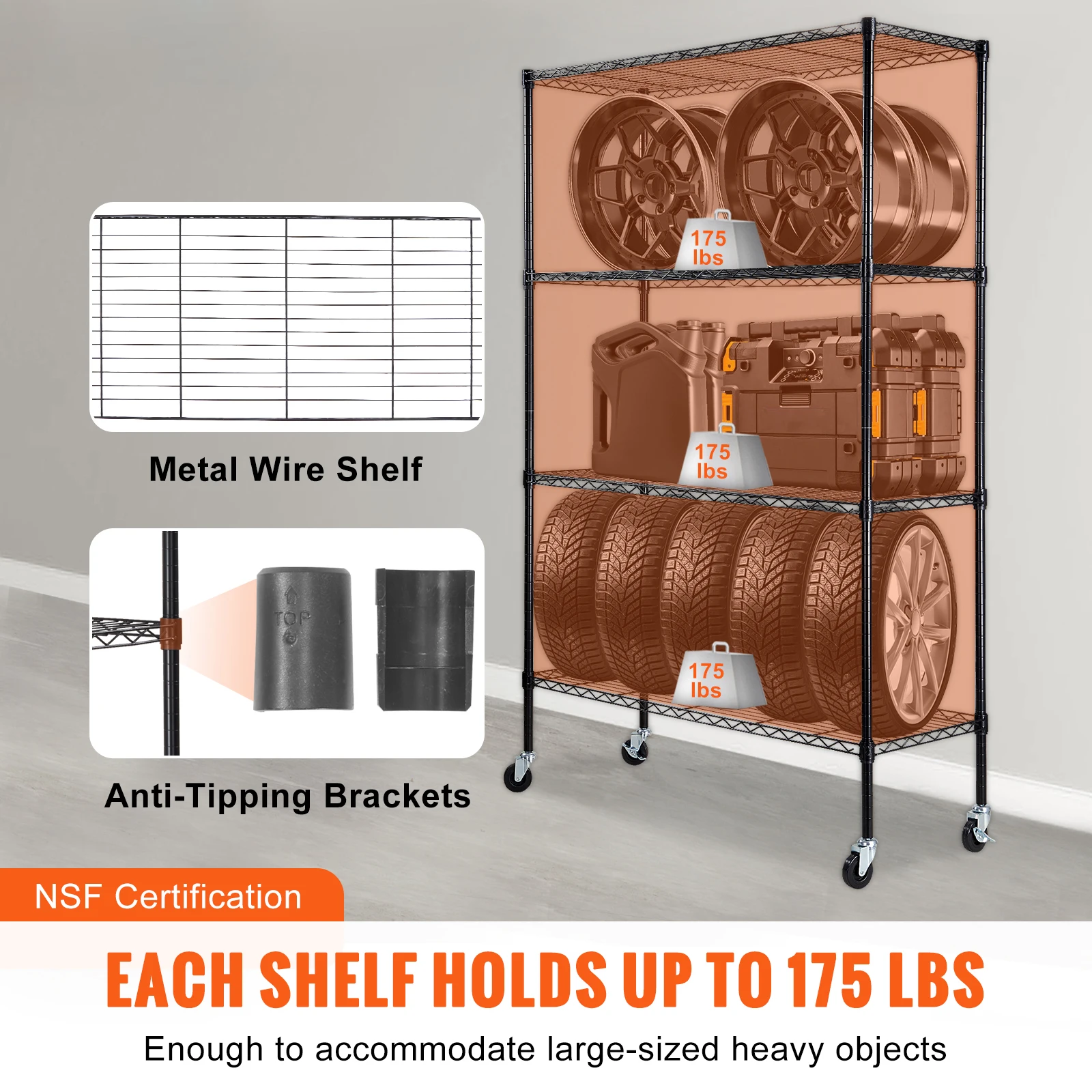 SucceBuy 4 Layers Storage Shelf Ladder Shelving Stair High Shelf Unit Bookshelf  For Kitchen Warehouse Commercial Space Racks
