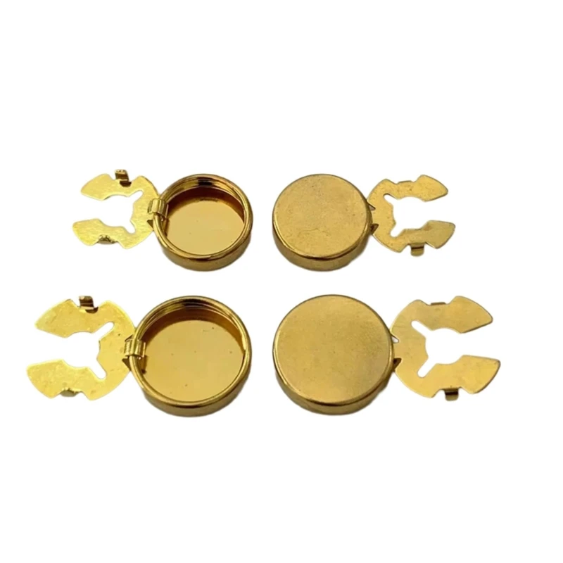Brass Round Cuff Button Covers - 10pcs Imitation Cufflinks for Mens Formal Shirts and Weddings