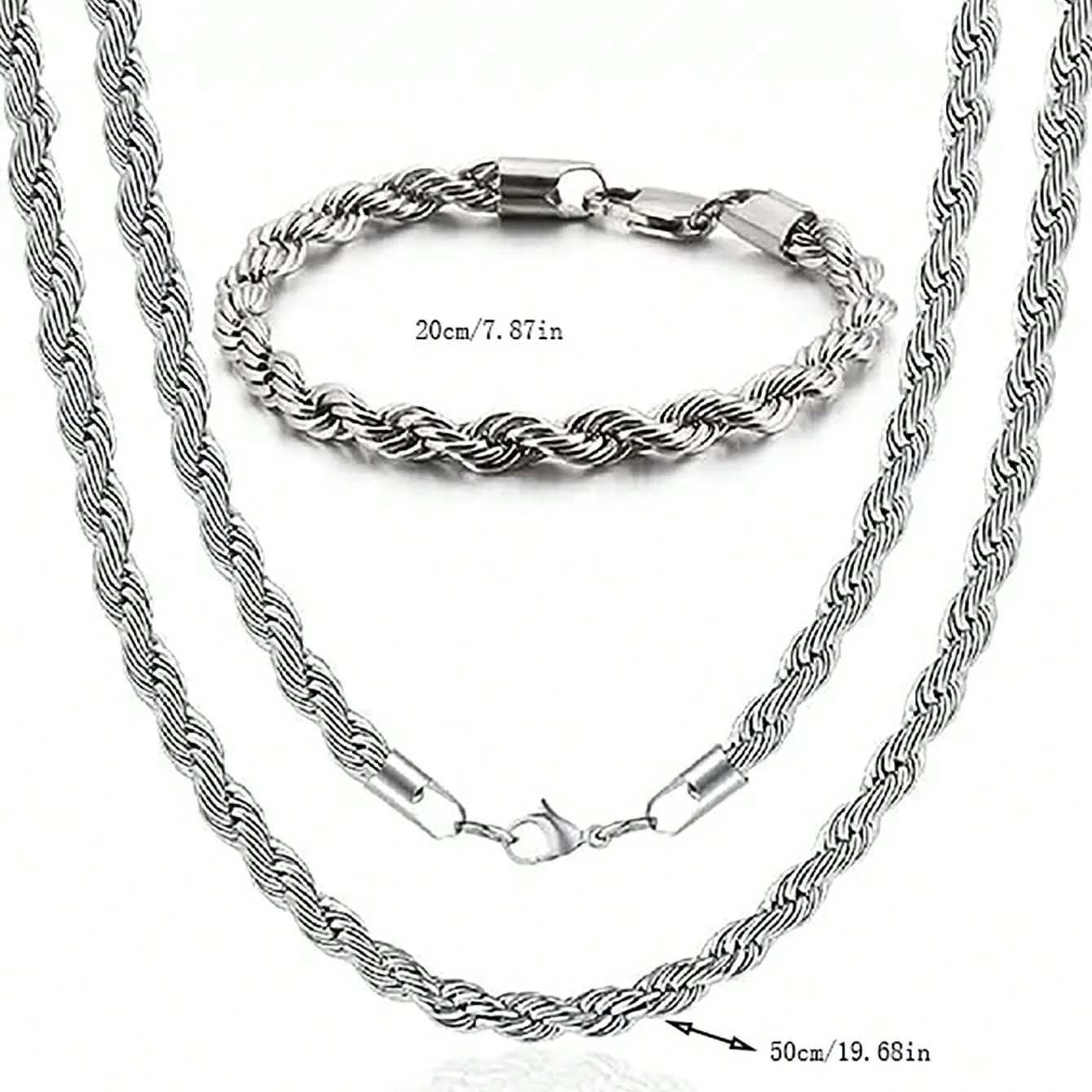 Jewelry Sets 2pcs Twist Chain Necklace Plus Bracelet