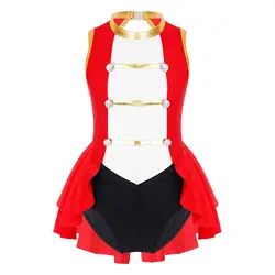Kids Girls Circus Cosplay Costumes Halloween Dress Up Clothes Child Long Sleeves Bodysuit Leotard Tassel Carnival Party Jumpsuit