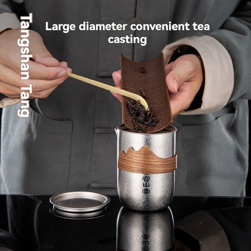 Rongshantang pure titanium travel tea set portable quick cup one pot one cup teapot travel tea outdoor set