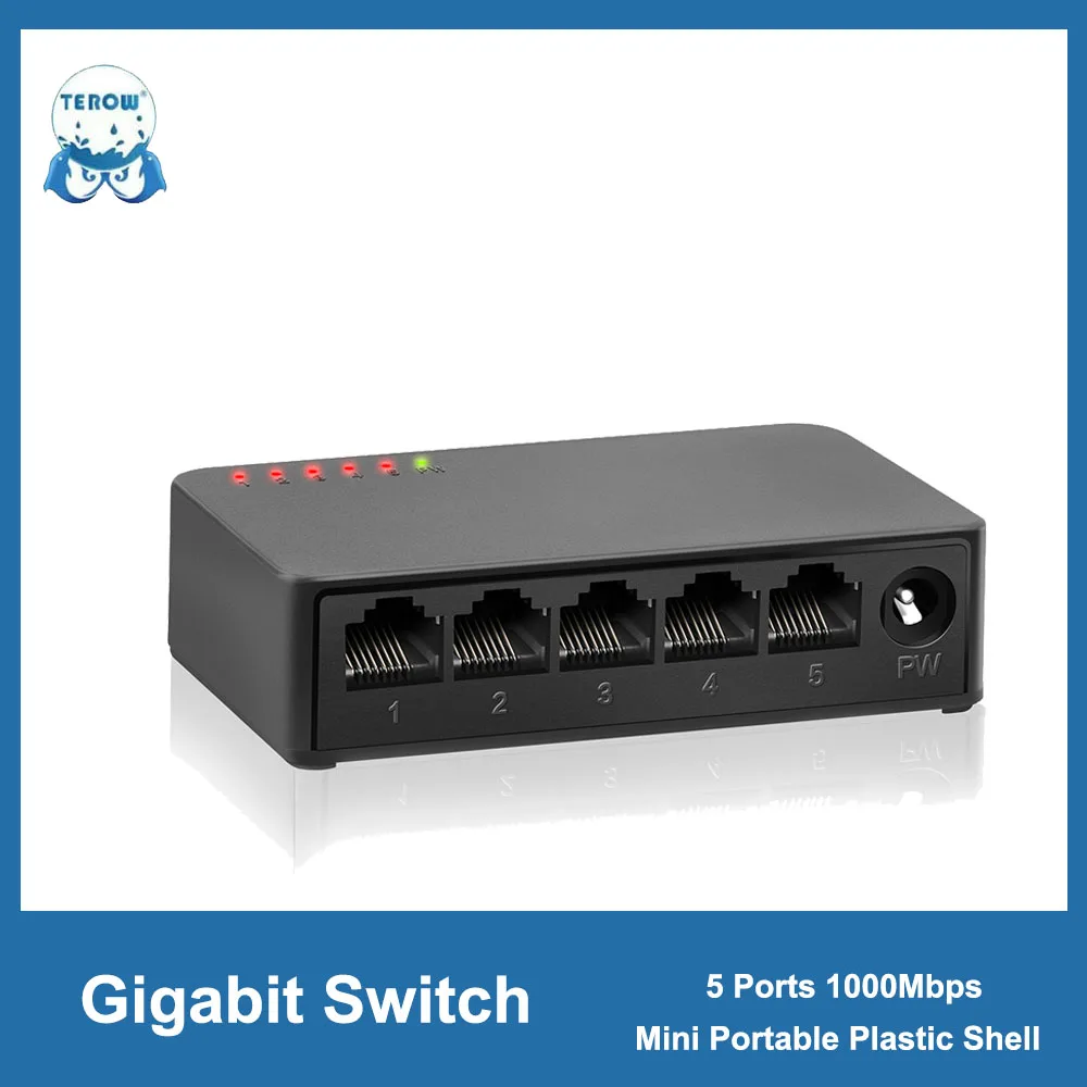 Gigabit Switch 5/8 Ports 1000mbps Network Switch Mini Ethernet Switch High Performance Smart Switcher RJ45 Hub Internet Injector 1