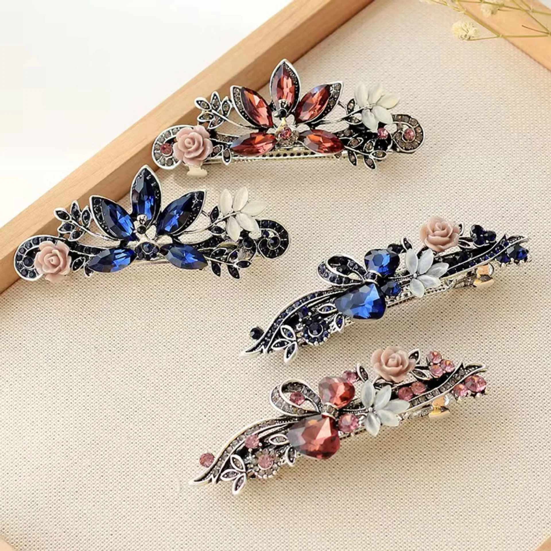 New Korean Version Of Merlin Purple Crystal Peacock Spring Hairpin ...