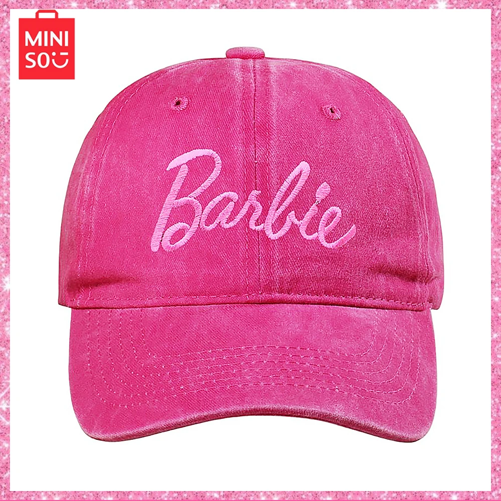 

Miniso Barbie Y2K Letter Embroidery Motion Duck Tongue Type Cowboy Baseball Sun Hat Girls Birthday Christmas Halloween Gift