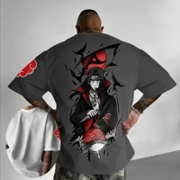 Naruto Inspired Itachi Uchiha Oversized T-Shirt – Akatsuki Anime Streetwear Tee - Image 2