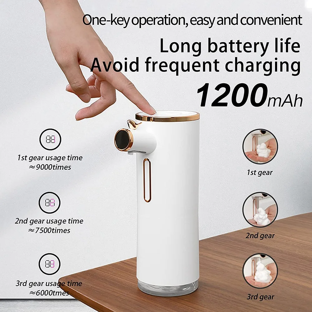 Automatic Foam Soap Dispenser, Touchless Electric Soap Dispenser, Auto Adjustable Soapdispenser for Kitchen Bathroom