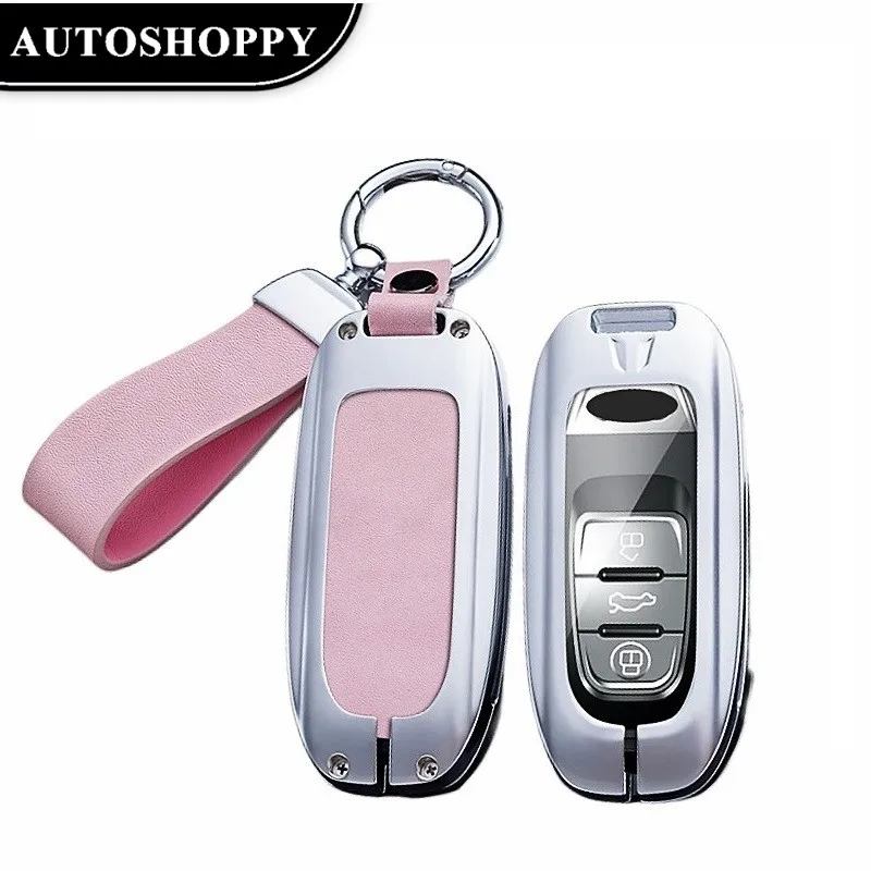 

Alloy Leather 6D Plating Car Remote Smart Key Cover Case Shell For AudiA1 A3 A4 A5 A6 A7 A8 QuattroQ3 Q5Q7 2009-2015 Accessories