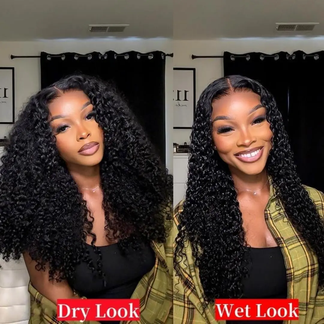 5x5 Jerry Curly Human Hair Wig Transparent 13x4 Lace Front Wig Human Hair Glueless Wigs Pre Bleached Wigs for Women Pre Plucked