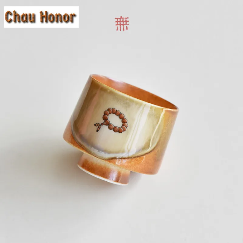 4pc/set Soda Fired Coarse Pottery Teacup Boutique Tea Bowl Cups Tea-tasting Meditation Cup Jianzhan Master Cups Teaware 80ml