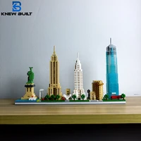 USA Famous Architecture Micro Mini Building Blocks  Adult Puzzle Toy Kit Assemble Decoration Brick Gift New York Skyline Capitol 1