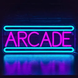 Arcade Neon Light Wall Decor - Vibrant USB - Powered LED Sign for Game Rooms and Parties (Arcade)