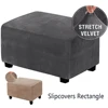 Square Footstool Cover Stretch silver fox Cover Sofa Footrest Stool Slipcover for Living Room Furniture Protector Case 1