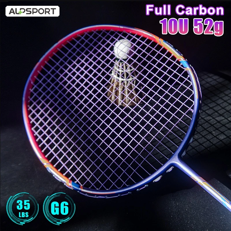 Alp Gj 10u 52g Super Light Max 35lbs 100 Full Carbon Fiber Badminton