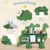 Dinosaur Kids Bookshelf, 2-Tier Bookshelf for Kids, Baby Bookshelf and Toy Storage, Wooden Kids Bookcase, Toddler Book Shelf 4