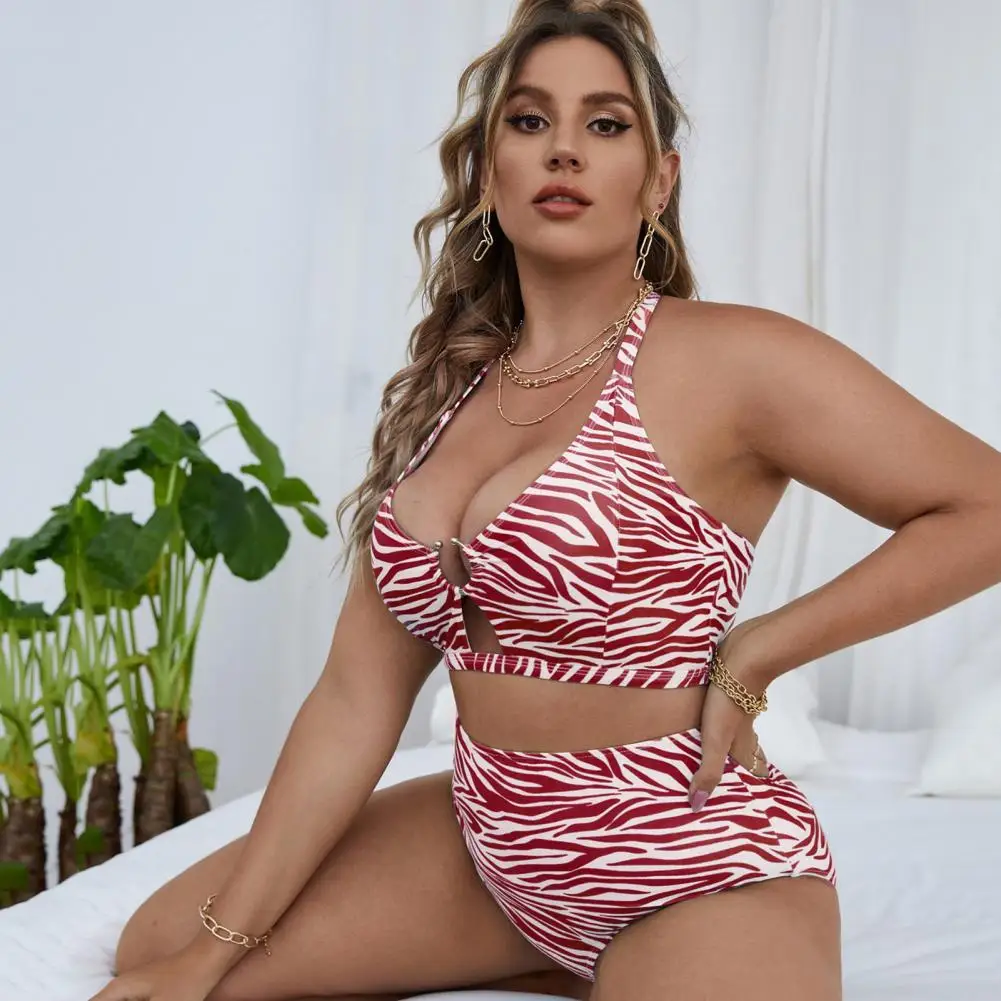 

2 Pcs/Set Bathing Suit Push Up Beach Swimsuit Contrast Color Backless Bathing Suit Fabulous Summer Vacation Clothes