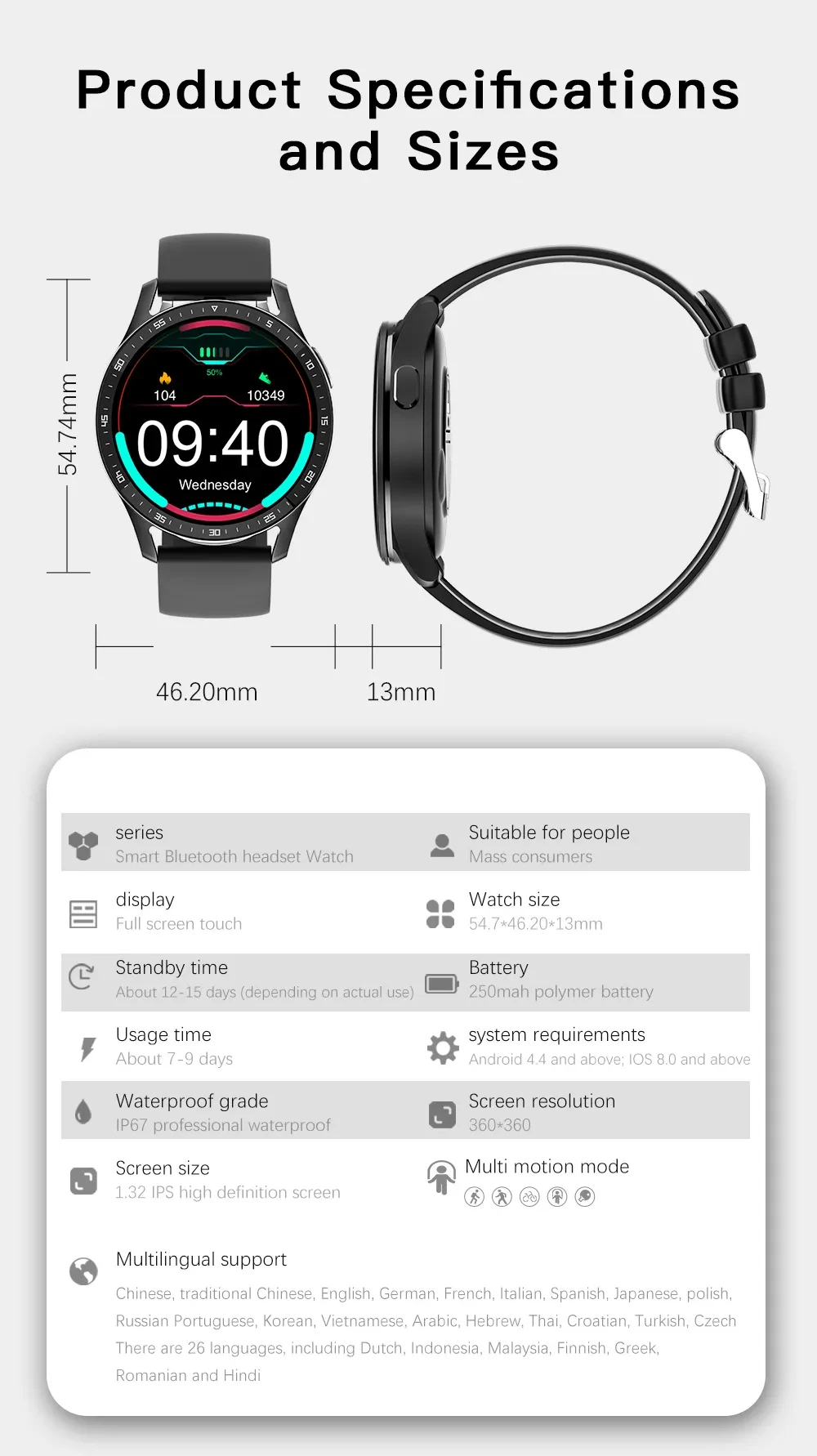 2023New X7 2-in-1 Wireless Bluetooth Dual Earphone Call/Health Blood Pressure/Sports Music Smart Watch™-Choice Paradise