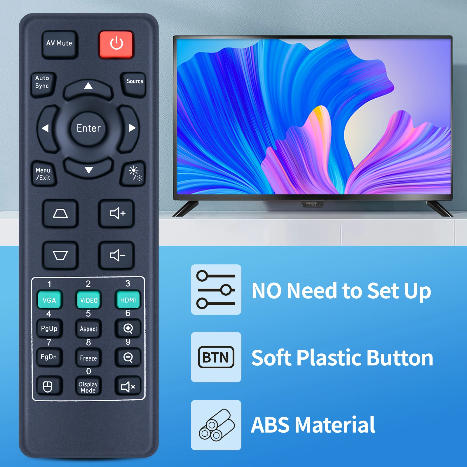 새로운 IR1109R1은 ViewSonic PX704HD LS901-4K LS901HD LS741HD LS740HD LS740W LS710HD LS751HD용 리모컨을 대체합니다.