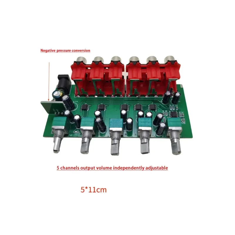 RCA 오디오 디스트리뷰터 스테레오 오디오 믹서, RCA 스플리터, 듀얼 채널, NJM4580 OpAmp, 파워 앰프용 액티브 오디오, 1-5