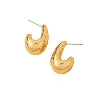 Vintage Chunky Dome Drop Earrings For Women Gold Plated Stainless Steel Thick Teardrop Earring Statement Wedding Jewelry Gifts - Image 6