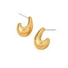 Vintage Chunky Dome Drop Earrings For Women Gold Plated Stainless Steel Thick Teardrop Earring Statement Wedding Jewelry Gifts 6