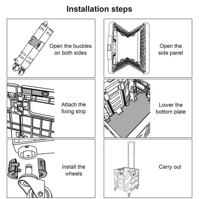 Gördülő Láda Kerekekkel Összecsukható Hordozható Közüzemi Bevásárlókosár Utazási Bevásárló Tároló Iroda Számára - Image 2
