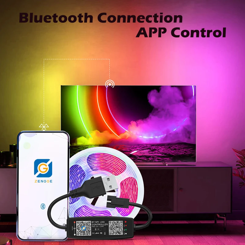 WS2812B Bluetooth Music Controller for Pixel LED Strip Light SK6812 WS2811 WS2812 LED Light Strip USB 5V APP Remote Controller rgb led controller pixel led controller led strip controller rgb controller led controller