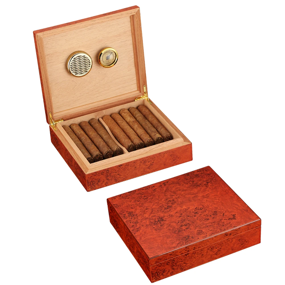 Fiber Spanish Cedar Cigar Case Portable Leather Cigar HumidorCigar