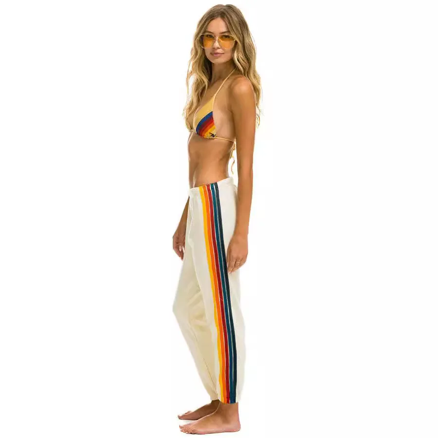 Europe and The United States New Spring and Autumn Women's New Rainbow Strip Ladies Sweatpants Sports Casual Knitted Pants 5
