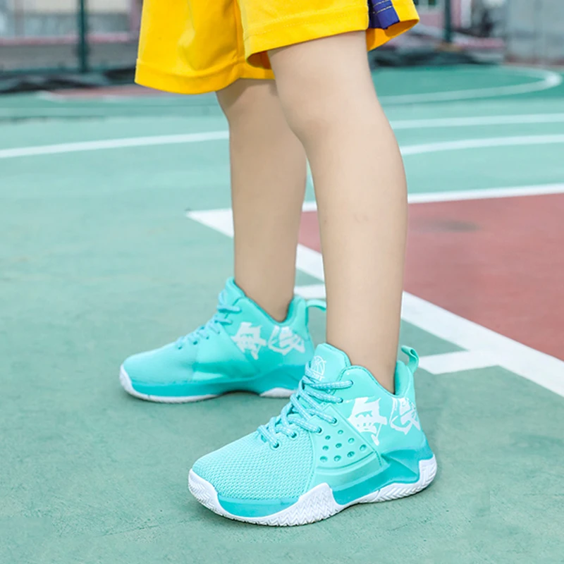 Bsaketball Shoes For Children 2022 Summer Fashion Casual Boys Sports Sneakers Kids Boots Male Rubber Designer Flat Footwear