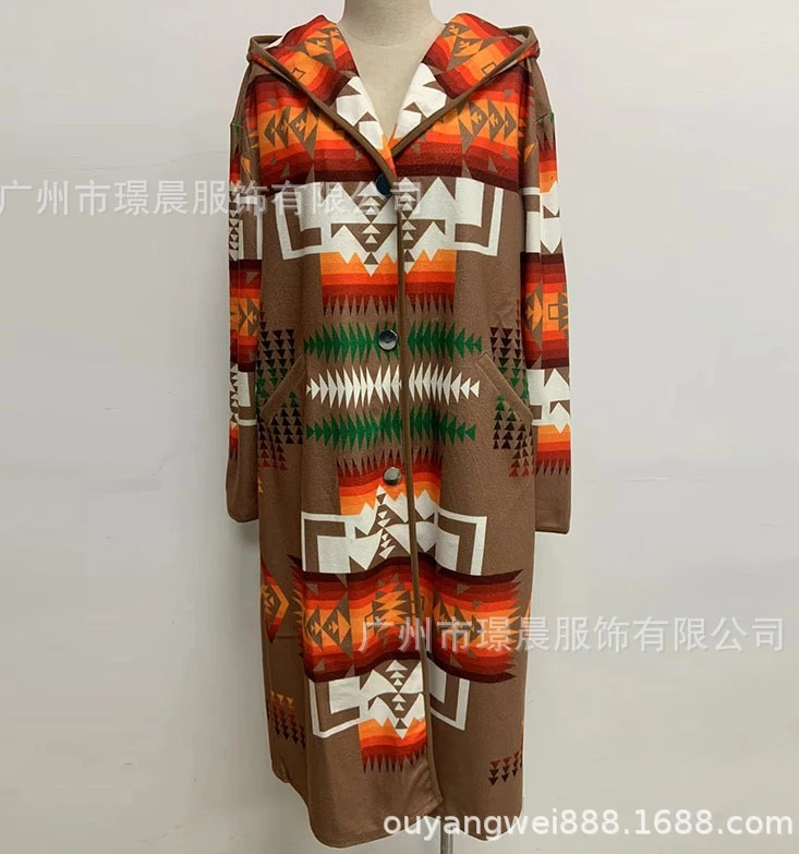 Office Lady Trench Coat for Women 2023 Autumn and Winter New Fashion Casual Warmth Christmas Print Long Trench Small Design Coat