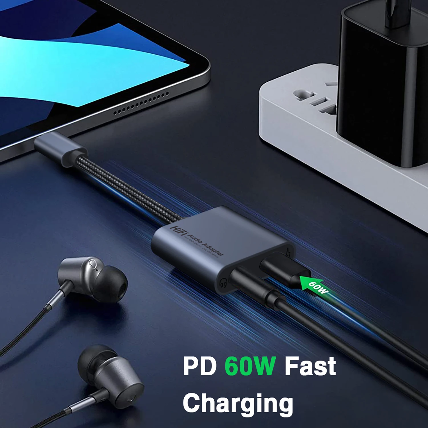 USB Type C To 3.5 MM Jack Aux Adapter With 60W PD USB-C A 3 5 Headphone Converter Digital Decoding Audio OTG HiFi Cable Samsung