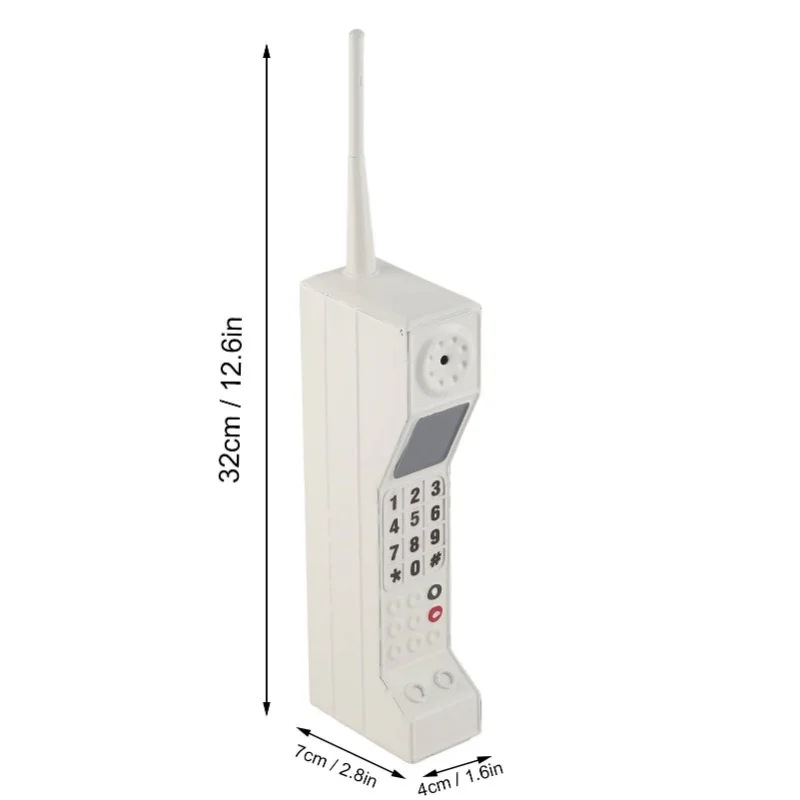 Modello di cellulare retrò Modello di telefono cellulare vecchio stile Ornamento Simulazione vintage Puntelli fotografici per palcoscenico domestico Bianco Rosa - immagine 2