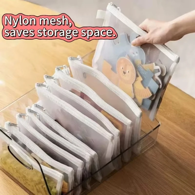 Set of Waterproof Mesh Zipper Pouches for Versatile Storage and Organization