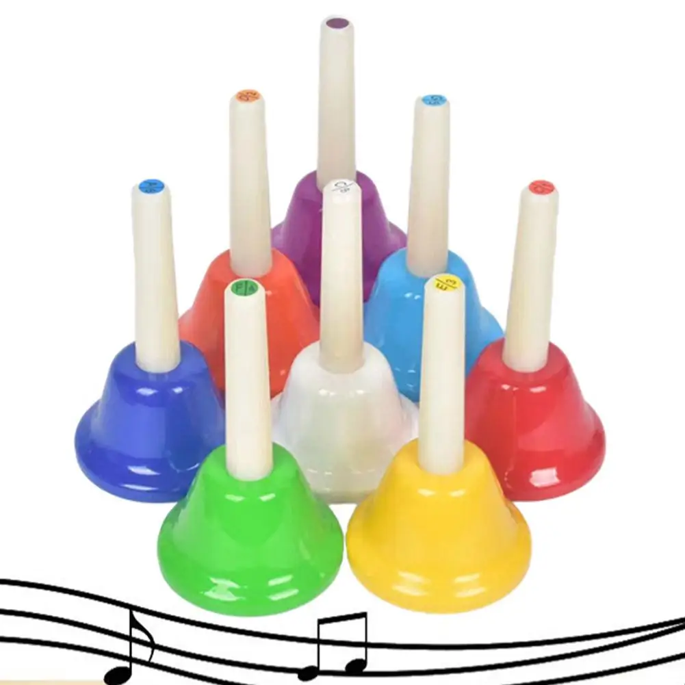 Diatonic Metal Hand Bell 8 Notes Educational And Fun Toy for Children 8pcs