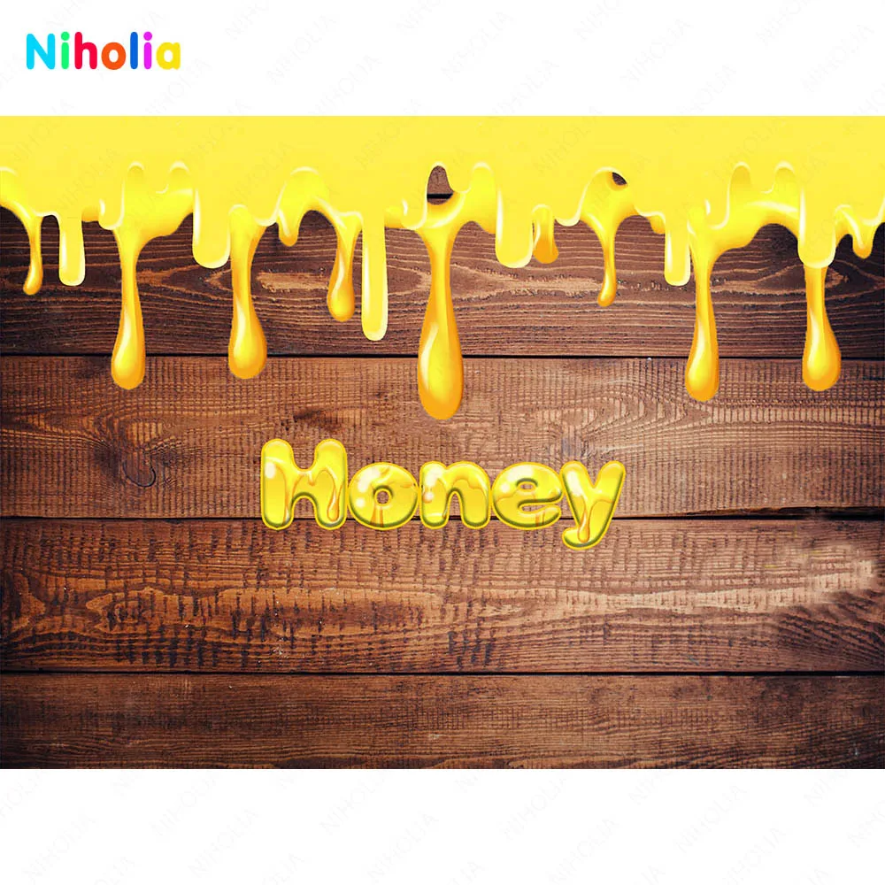Winnie The Pooh Pano de Fundo Baby Backdrop Capas Elásticas Kids 1st Birthday Party Urso Honey Jar Background Baby Shower Decorações o - Image 3
