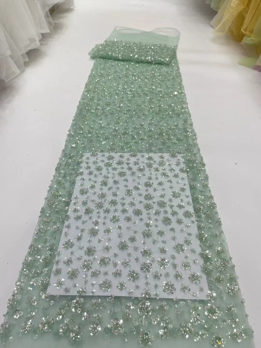 

Африканская кружевная ткань, блестки, вышивка бисером, нигерийская Свадебная Высококачественная французская Тюлевая кружевная ткань для свадьбы