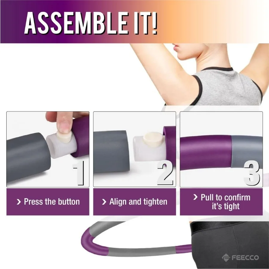 Weighted Fitness Hoop, 8 Detachable Sections for Weight Loss