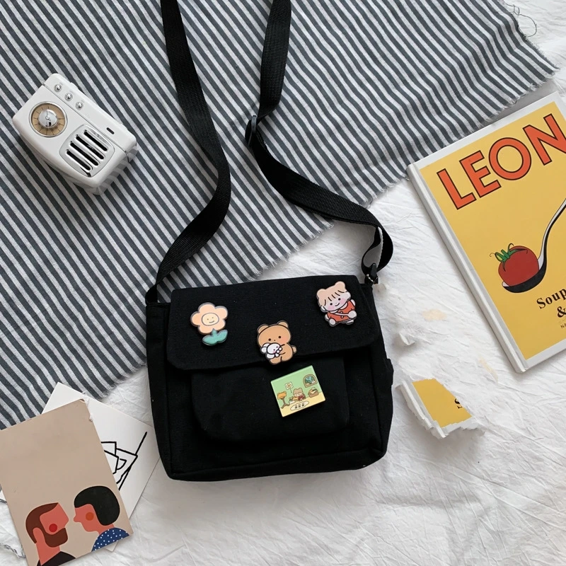 Cute Canvas Small Bag Female 2022 New Japanese Harajuku Diagonal Bag Wild Student Girl Shoulder Bag Bags for Women 