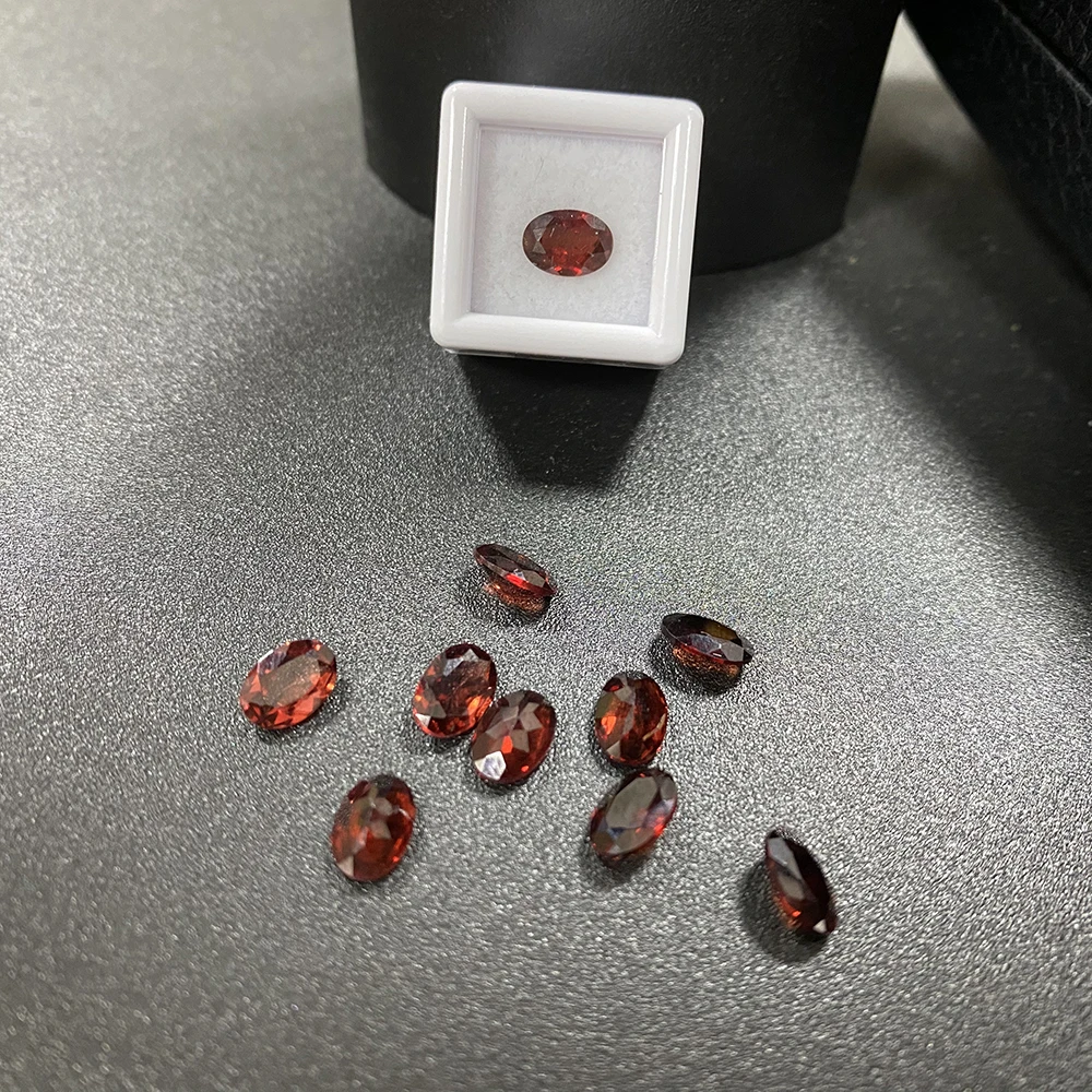 Natural Stone Oval Cut 7X5mm 0.85Ct Loose Gemstone Garnet for Ring Earring Jewelry Making Accessories