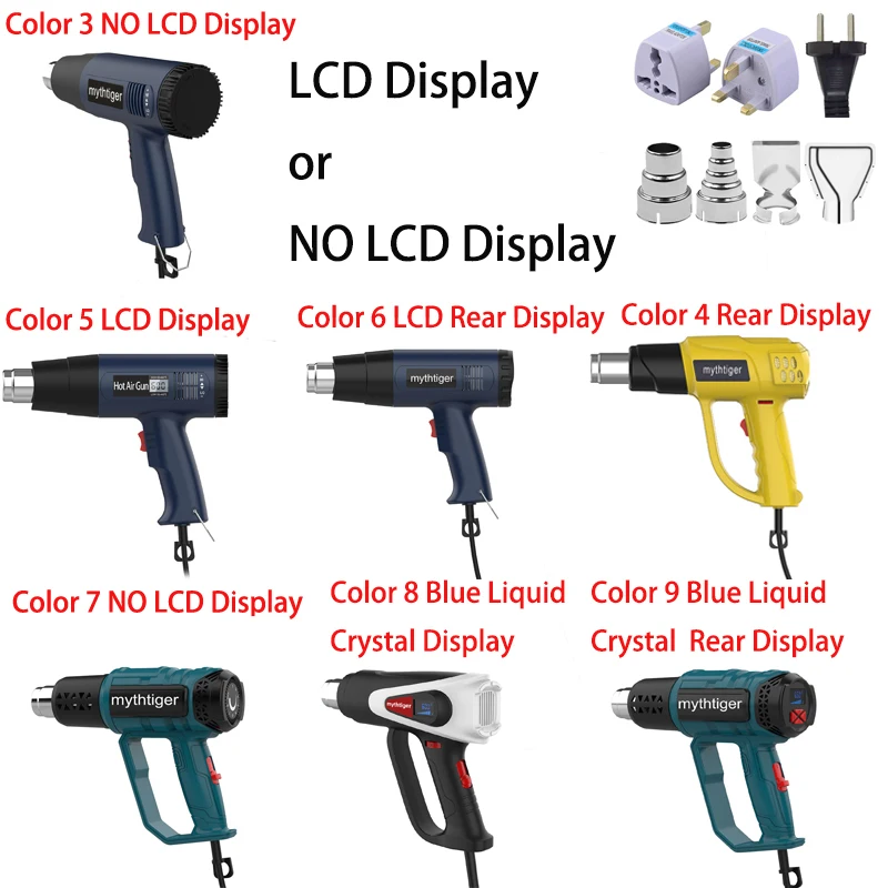 220V Heat Gun Kit 2000W Hot Air Gun Digital Variable Temperature Four Nozzles Paint Remover/Stripper Home Improvement hot air gun heat gun