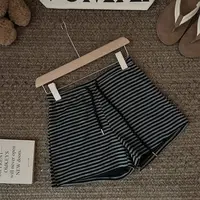 Striped Color Blo Casual Sports orts Women's Summer Thin High Waist Slim Wide Leg Hot Pants ort Pants Loose Fit Straigh...