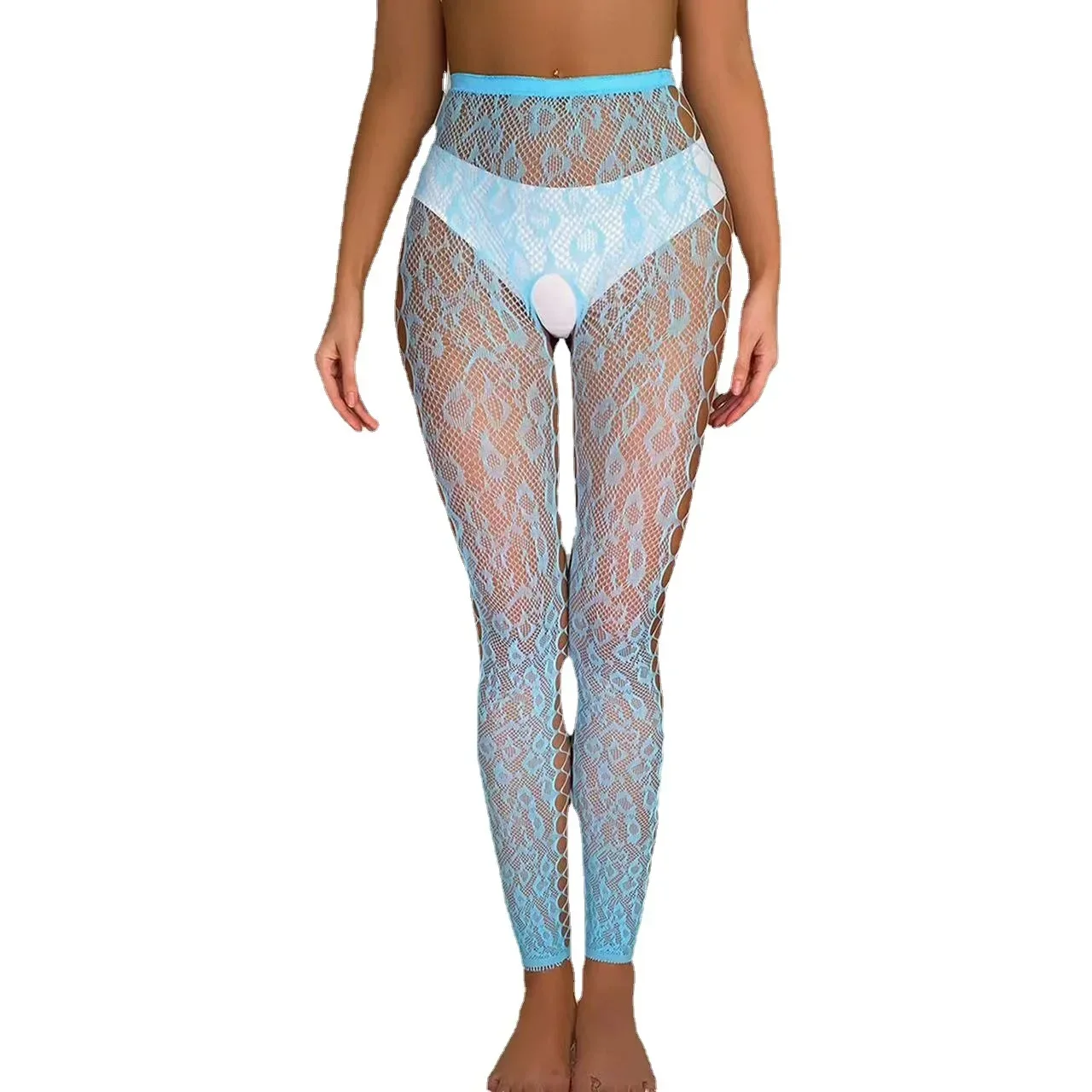 Erotic Fish Net Big Size Events Sexy Sheer Pantyhose Cutout Stockings Open Crotch Lolita Naked Cosplay Tights Maid Mesh Women
