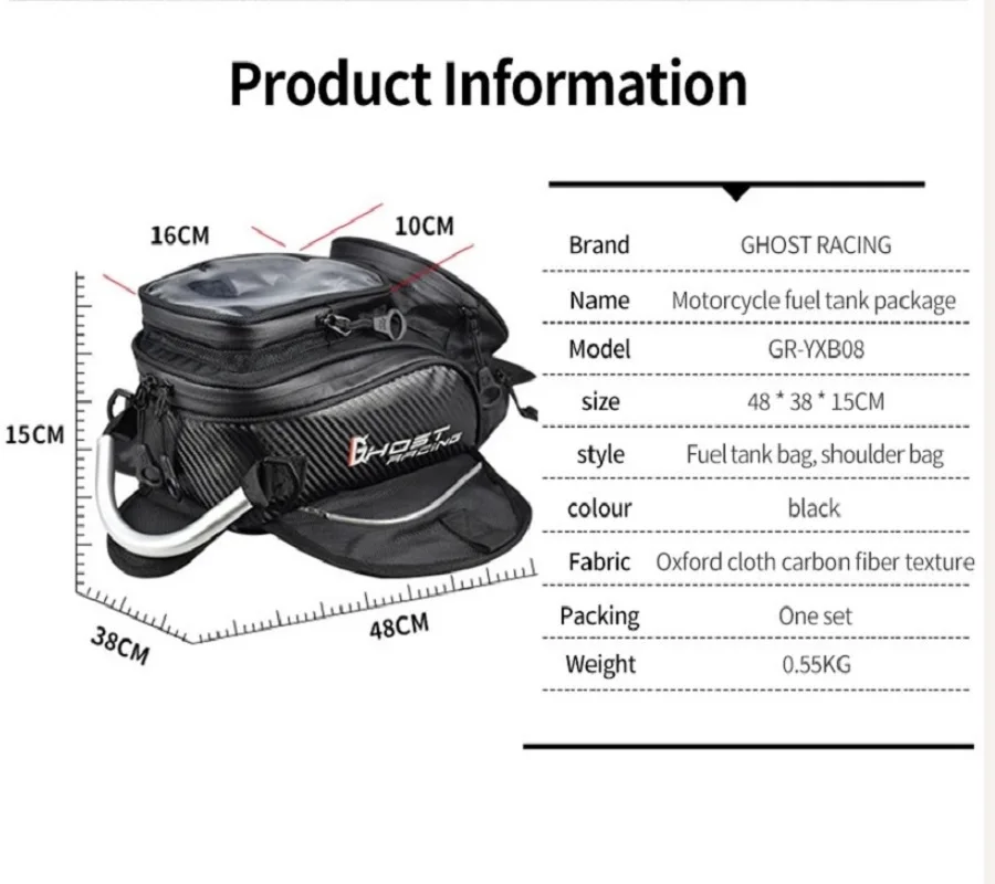 Motorcycle Fuel Tank Bag Touchable Navigation Magnet Bag Motorbike Dust Bag Motorcycle Rider Satchel Fanny Pack Equipment
