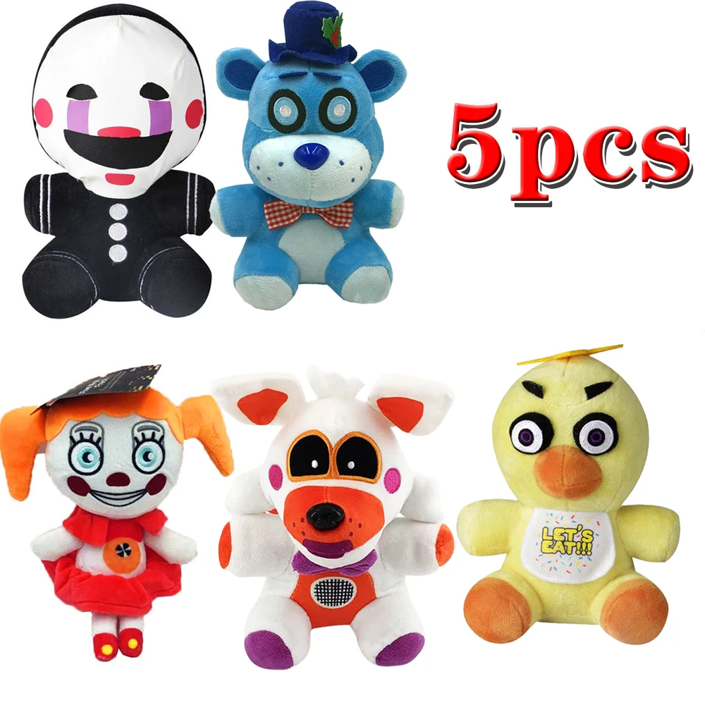 18cm FNAF Plush Toys Kawaii Freddys Animal Foxy Bonnie Bear Ribbit