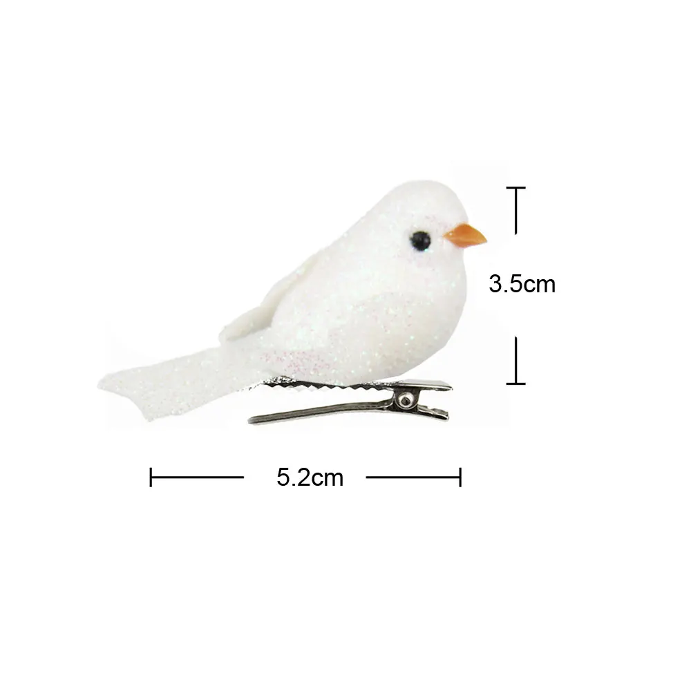 Clip-on Mini Fake Bird Xmas Tree Ornaments 12Pcs/1set
