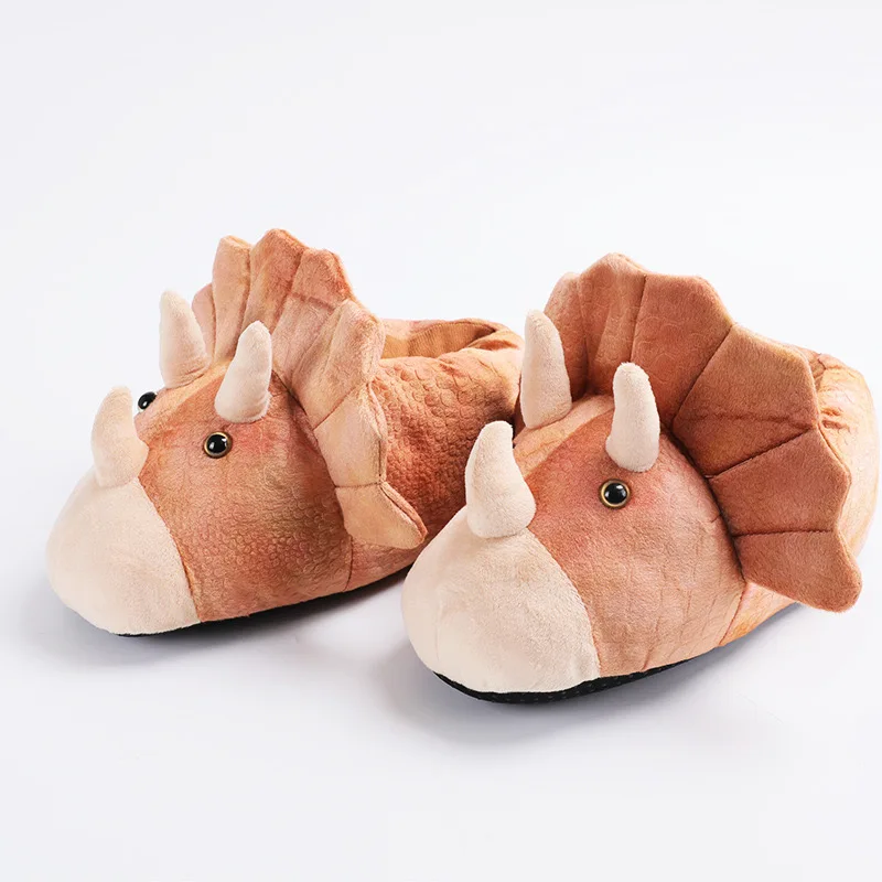 Unisex Dinosaur Pattern Creative Slippersv For Men & Women Indoor, Autumn Winter Cozy & Warm Soft Sole Slip On Shoes