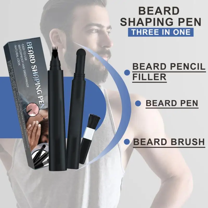 Professional Men's Beard Coloring Pen 1~15PCS Beard Filling Pen Dye Four Prong Waterproof And Sweat Proof Enhance Facial Hair