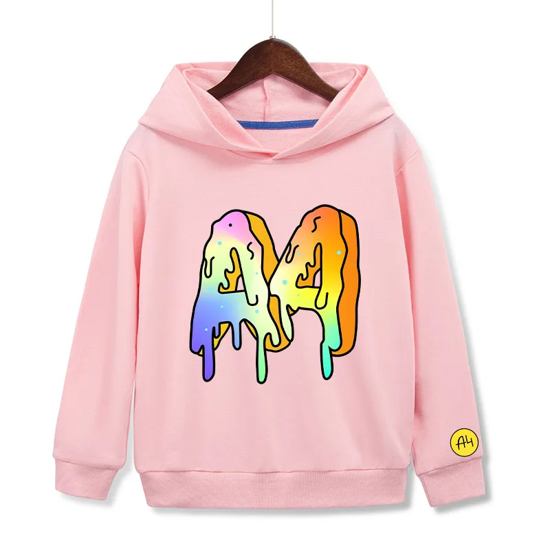 

Pink А4 Donuts Children's Streetwear Autumn Cartoon Merch A4 Lamba Boy Girl Hoodie Versatile Baby boy Sweatshirt Clothes